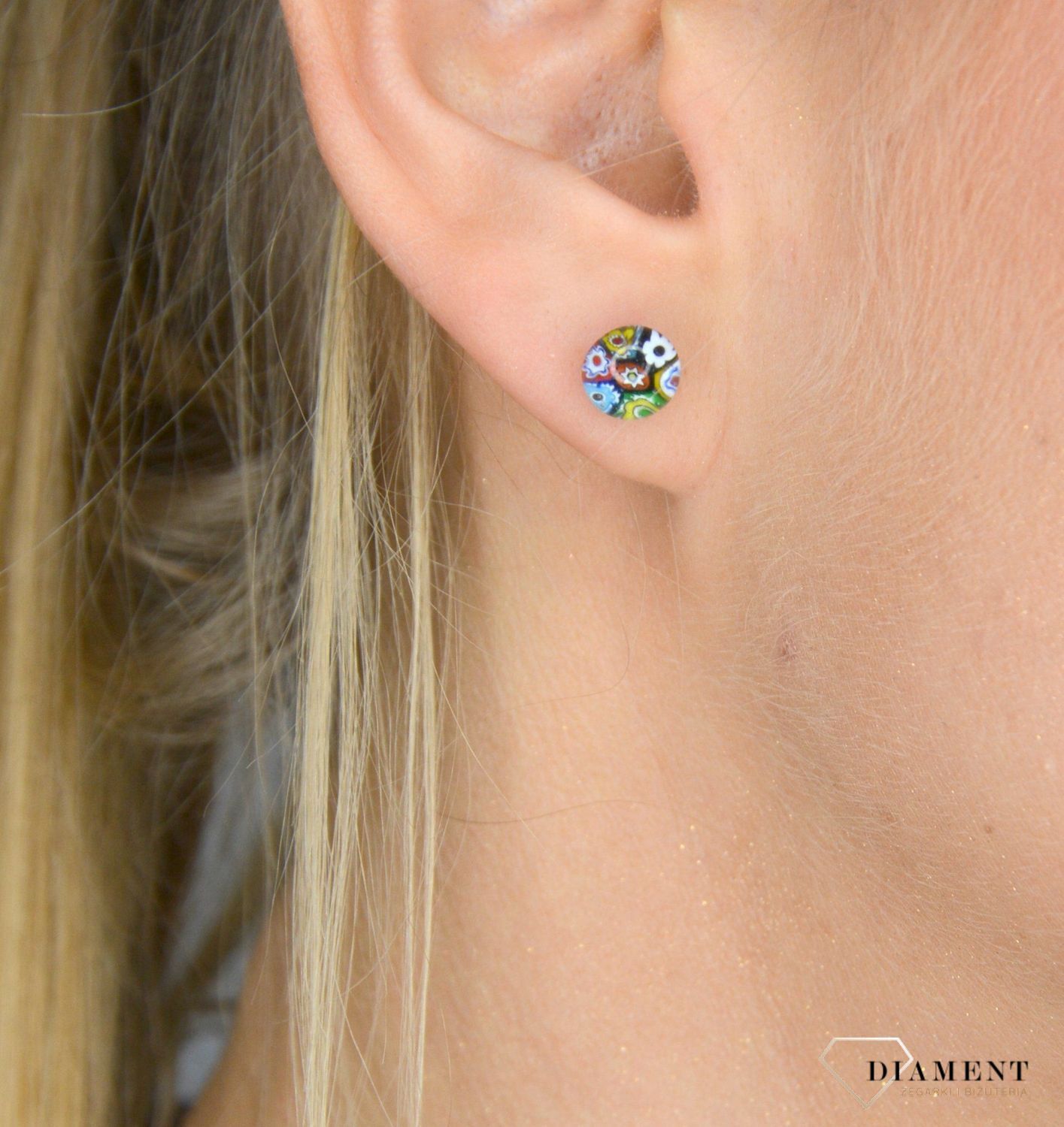 Kolczyki szkło weneckie z motywem kwiatów Murano 12.jpg